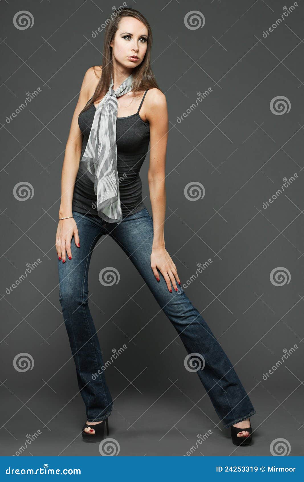 Young Attractive Slim Fashion Model. Stock Image - Image of hair ...