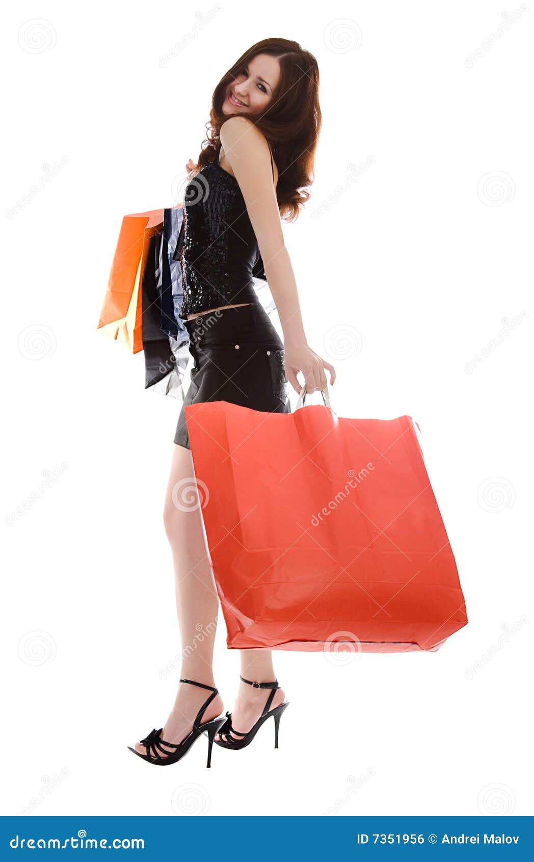 Young Attractive Woman with Bags Stock Photo Image of customer