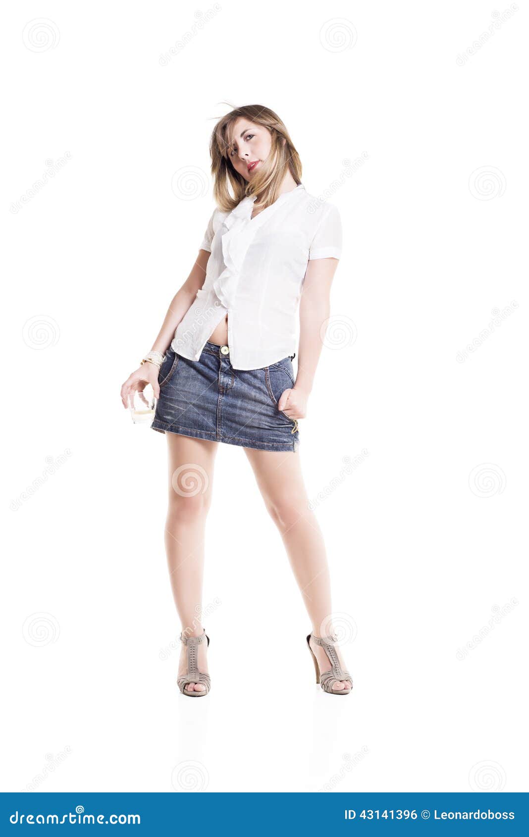 Young Attractive Woman Holding Glass Stock Photo - Image of babe ...