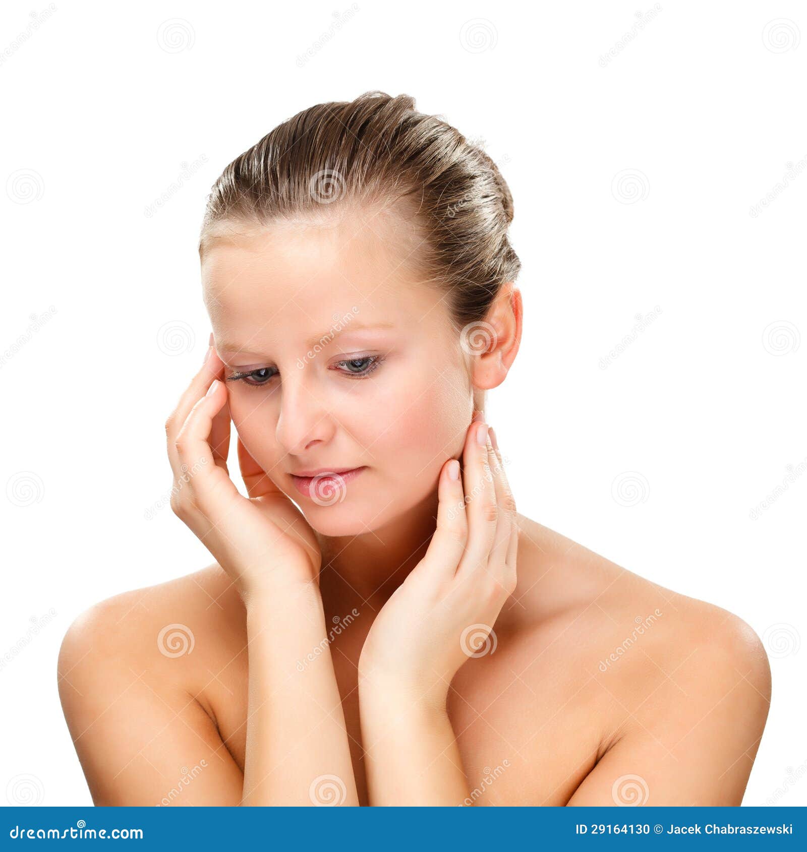 Young, Attractive Woman Isolated on White Background Stock Photo Image of gray, elegance 29164130