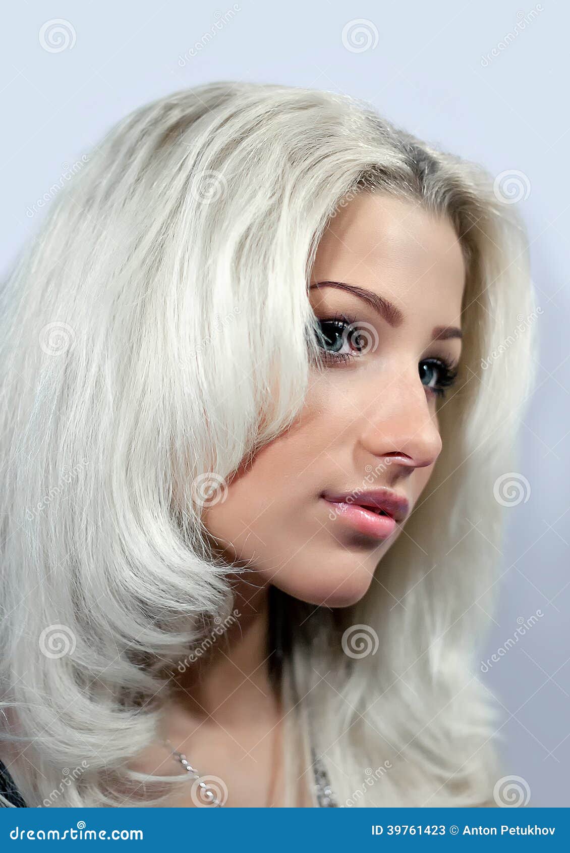 Young Attractive Woman With A White Hair Stock Image Image Of Sensuous Alluring 39761423