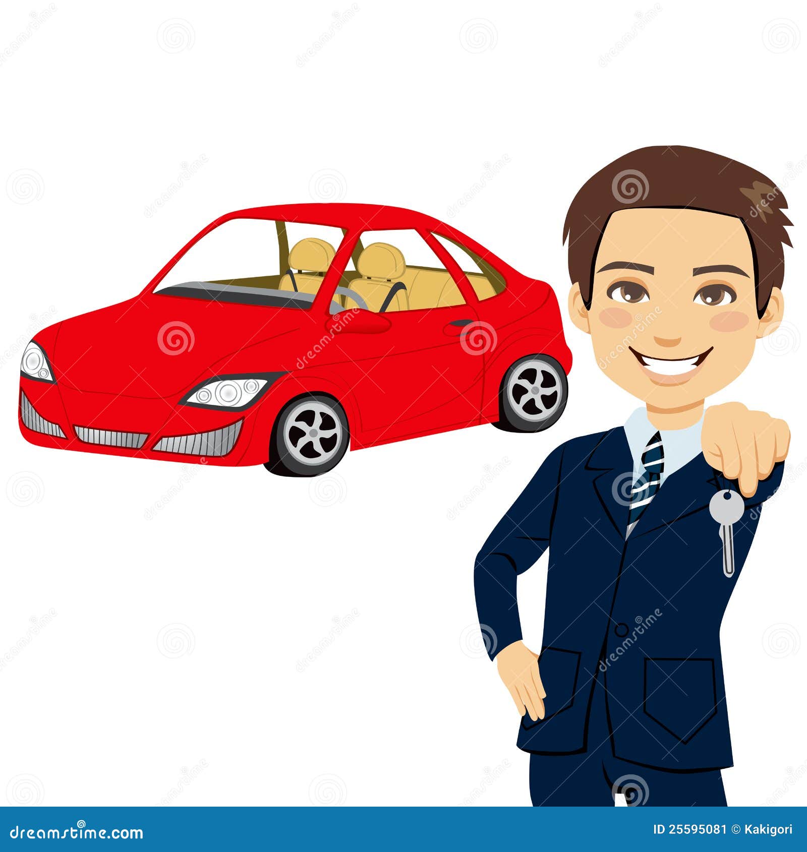 Young Automobile Salesman stock vector. Illustration of purchase 25595081