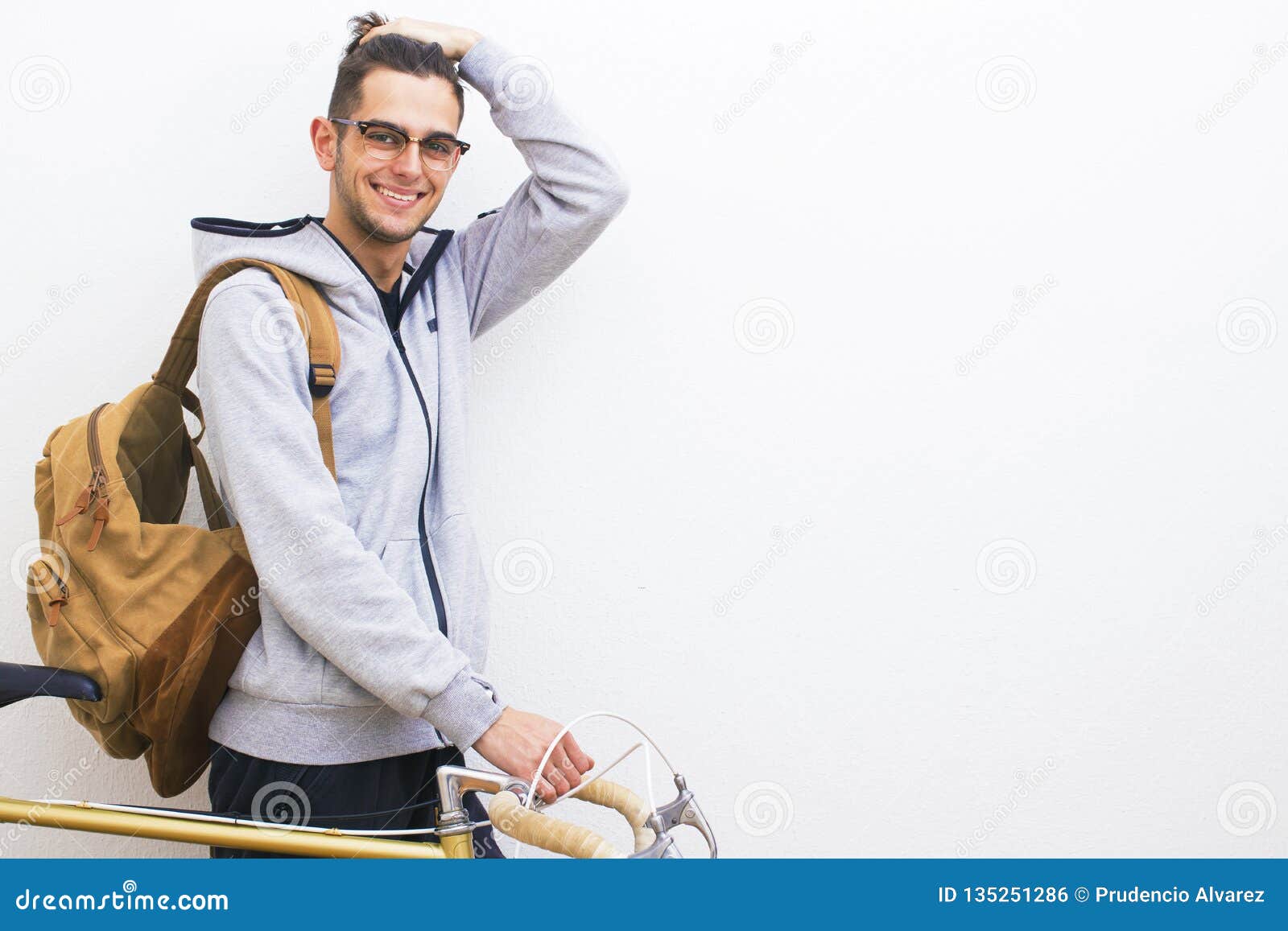 Young with Backpack and Bicycle Stock Photo - Image of space, cool ...