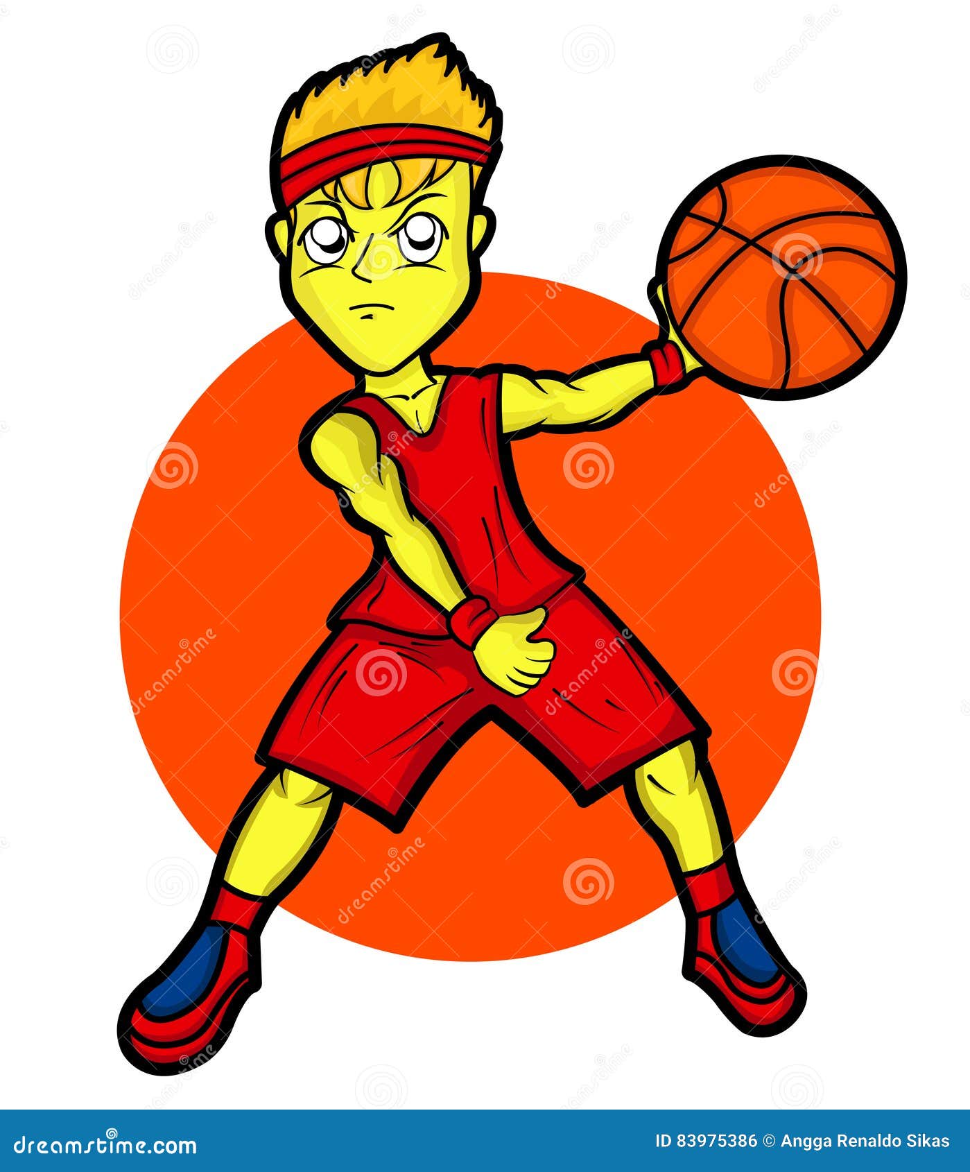 Young Basketball Player Cartoon Character Stock Vector - Illustration