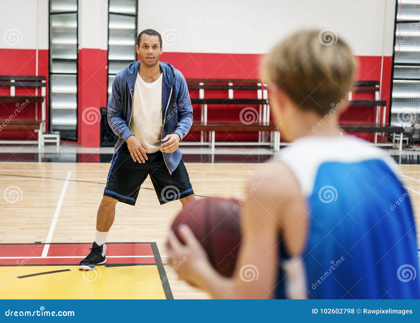 Young Basketball Player Shoot Stock Photo Image of caucasian, coach 102602798