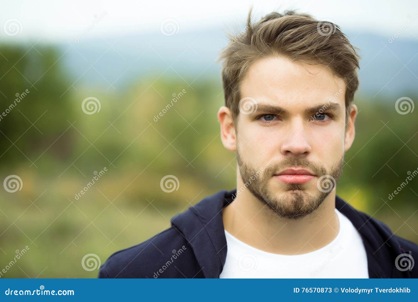 Young Bearded Guy Stock Image Image Of Beard Hoody 76570873