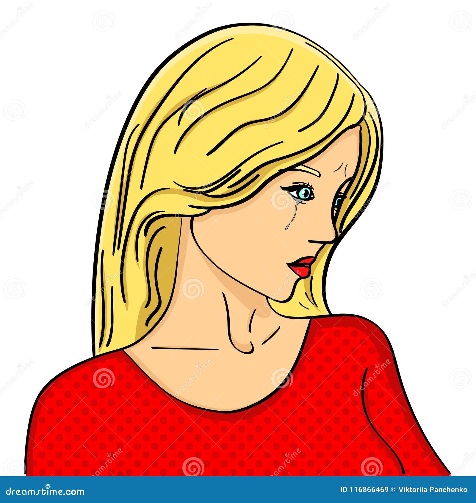 Download Young, Beautiful, Blond Girl Crying. Tear On The Face ...