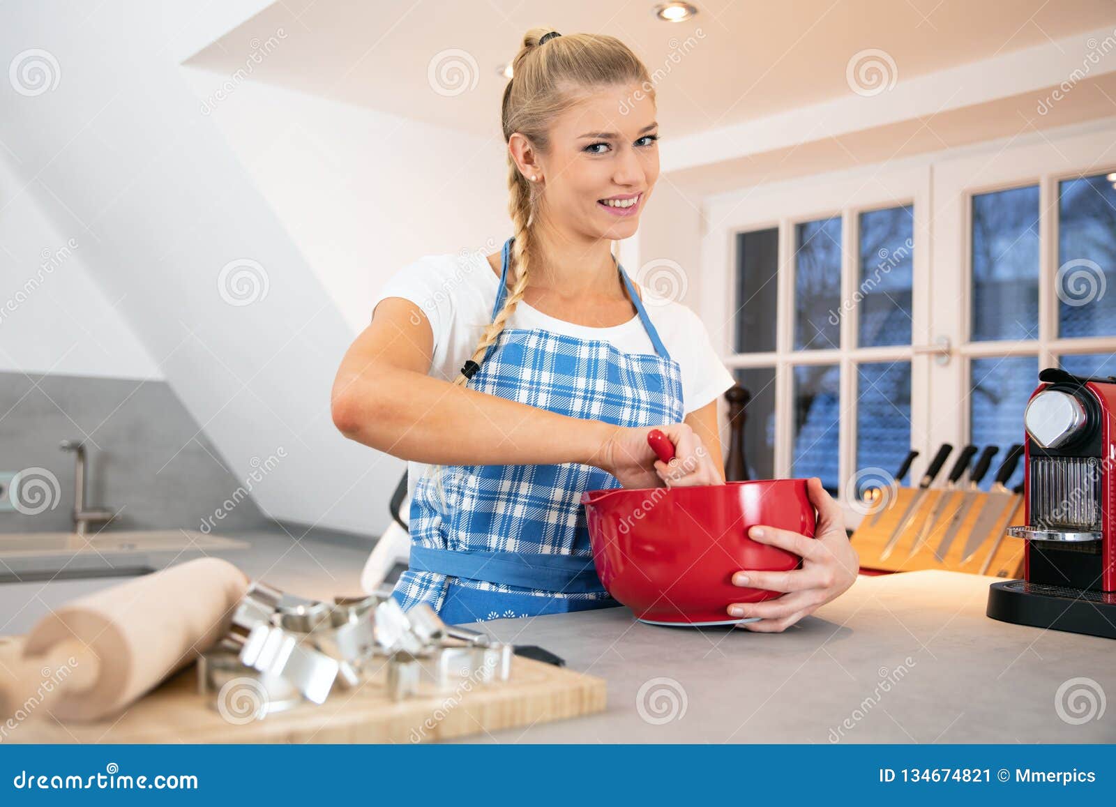 woman baking in the kitchen christmas