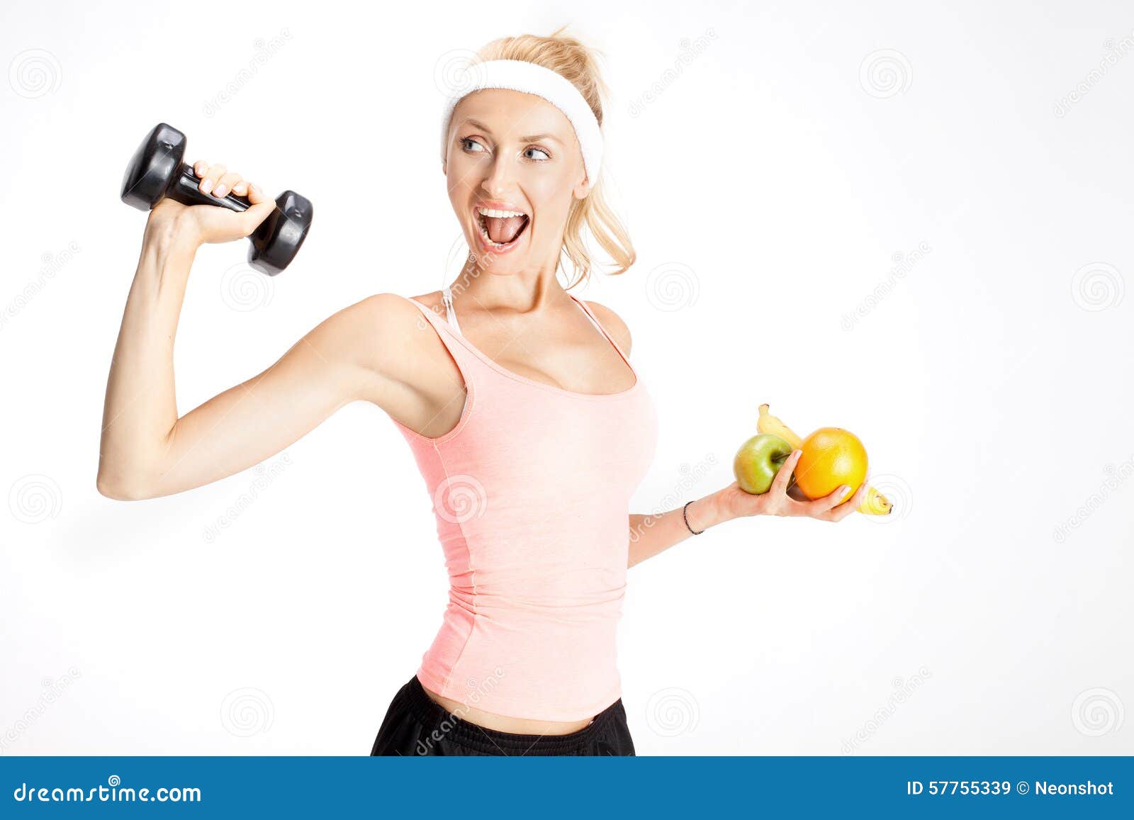 Young Beautiful Blonde Girl On Diet Stock Image Image Of Figure 