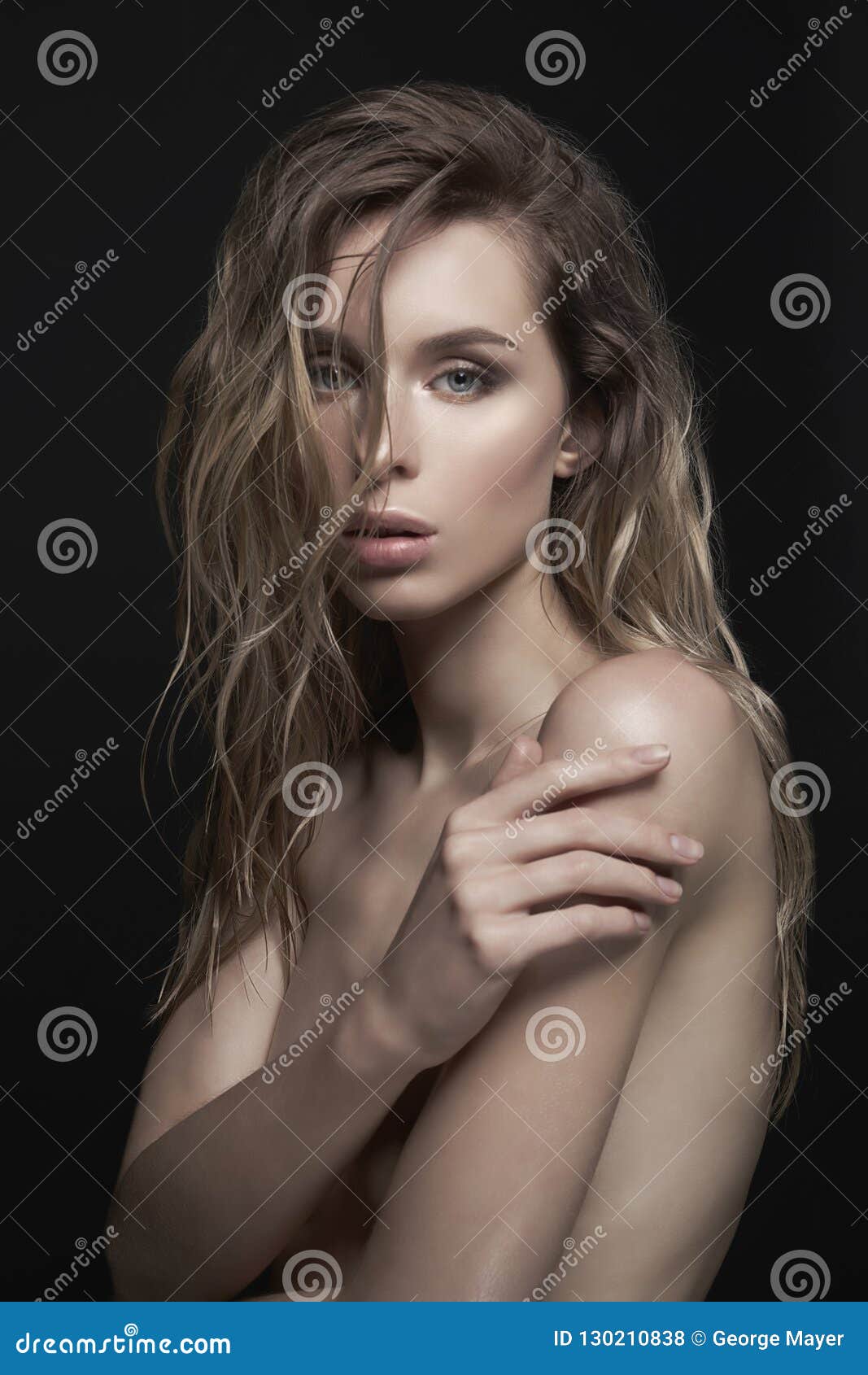Young Beautiful Blonde with Body Stock Photo pic