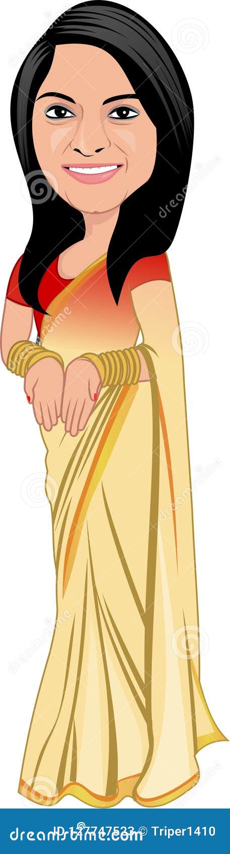 Download Vector - Indian woman stock vector. Illustration of asia - 127747523