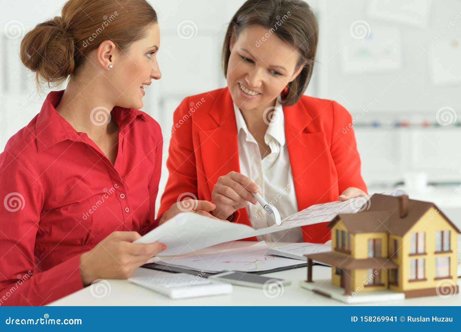 Portrait of Young Businesswomen Working in Modern Office Stock Image ...
