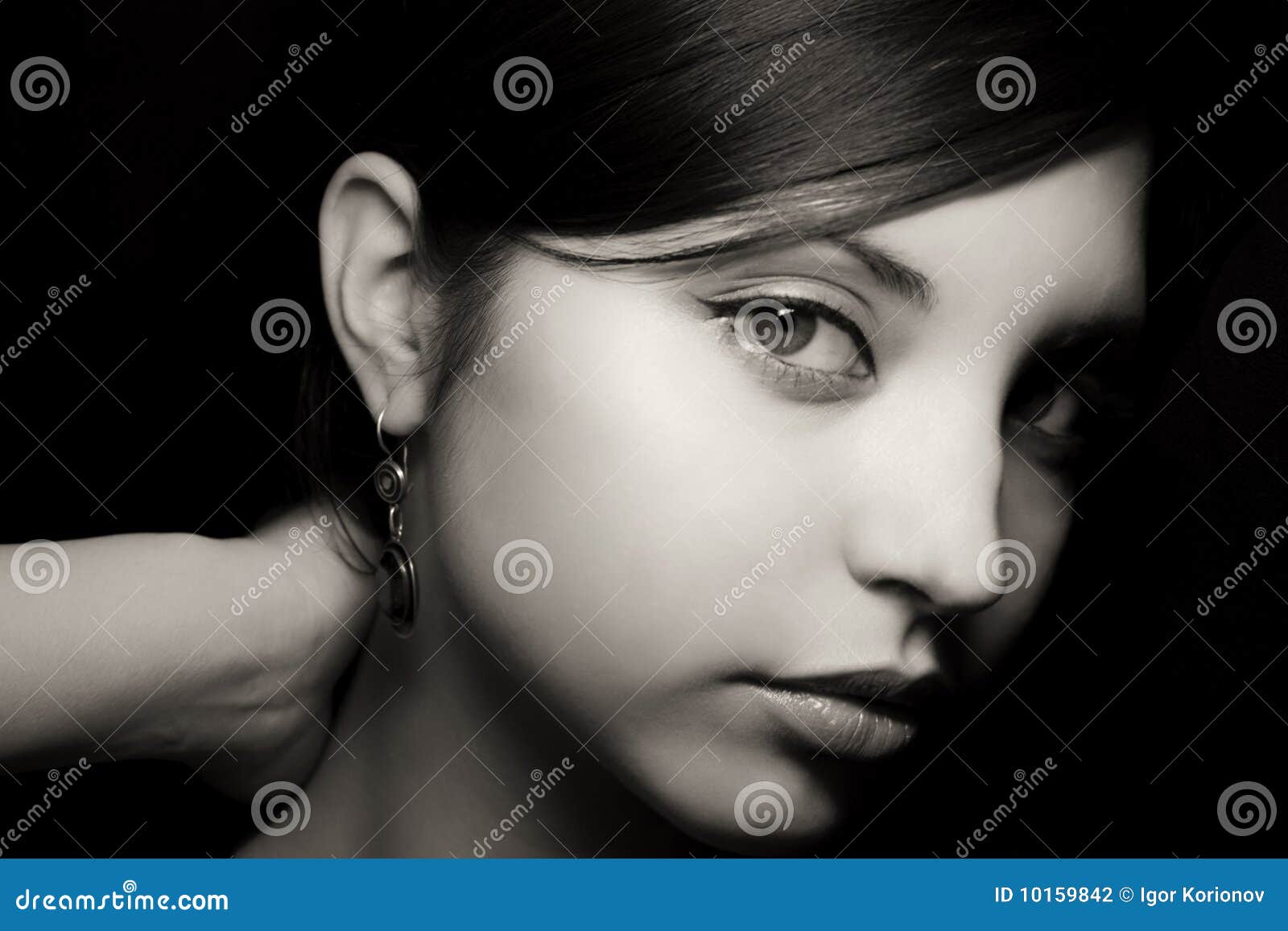 Young Beautiful Girl with Earrings Stock Photo Image of portrait