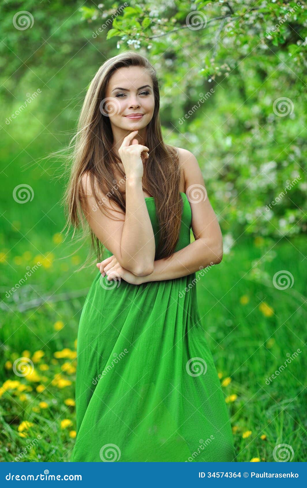 Young Beautiful Girl In The Park Stock Photo - Image of female, outdoor ...