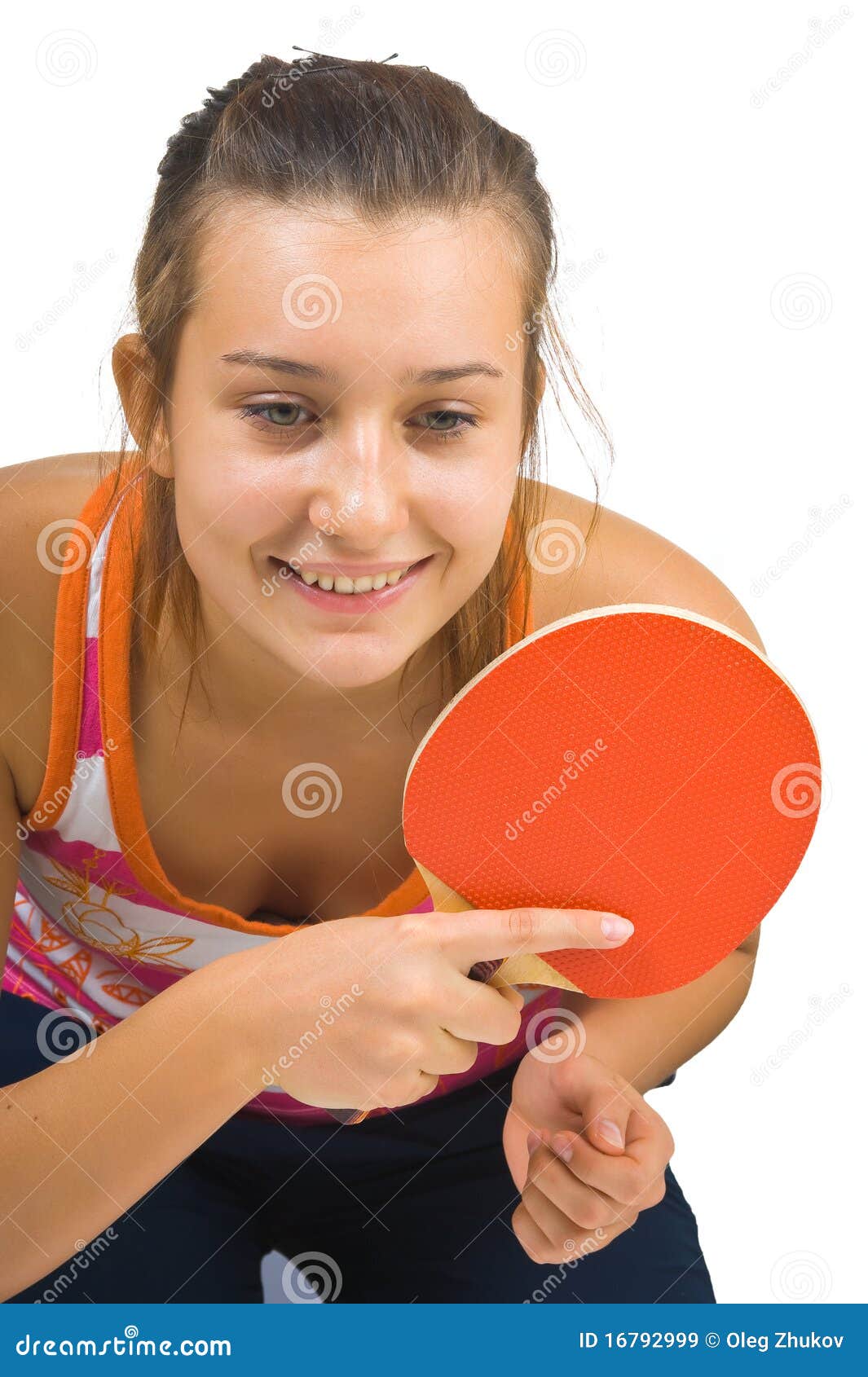 Young Beautiful Girl Playing Table Tennis Stock Image Image of