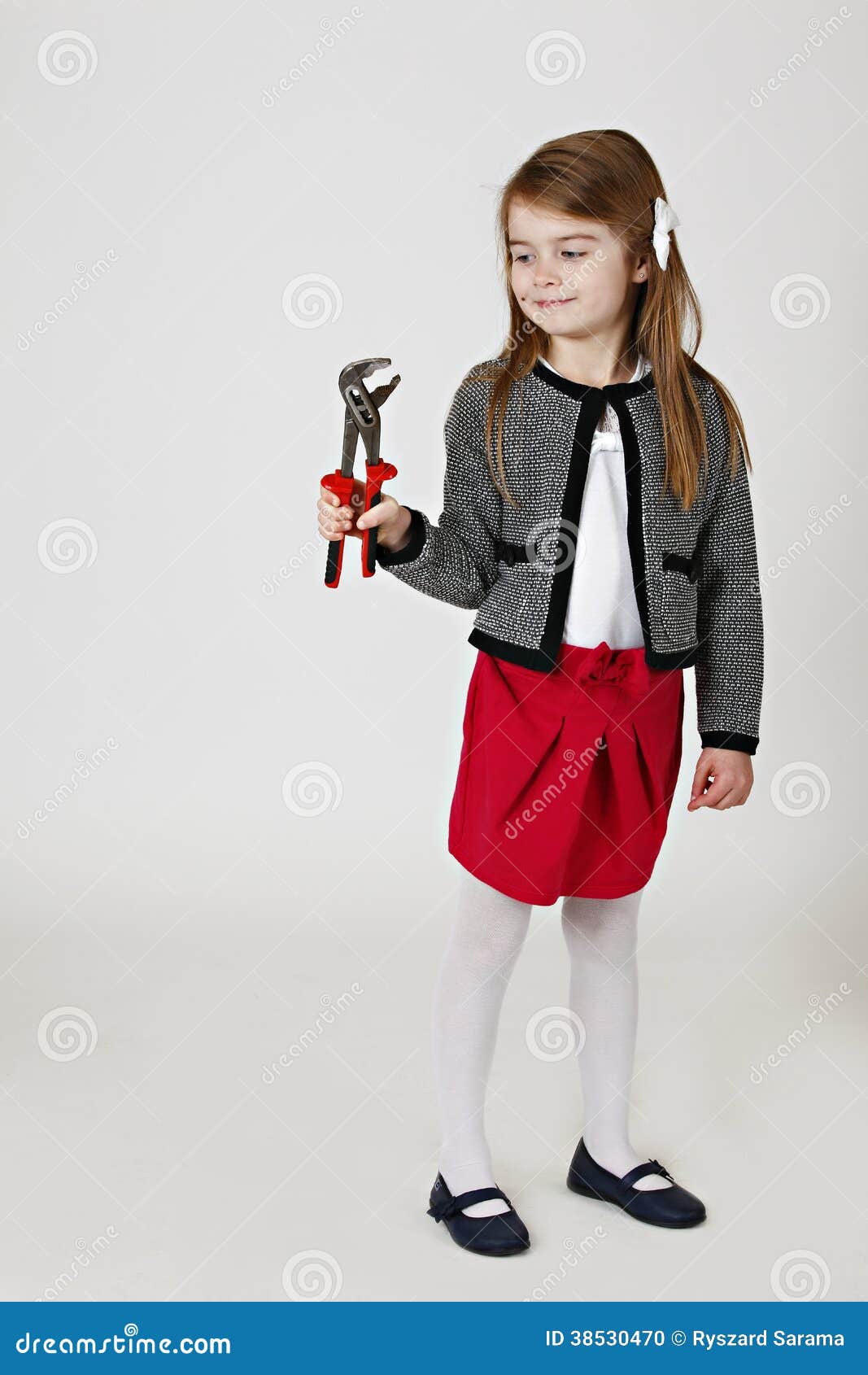 Young Beautiful Girl with Tools. Stock Photo Image of tools, mechanic