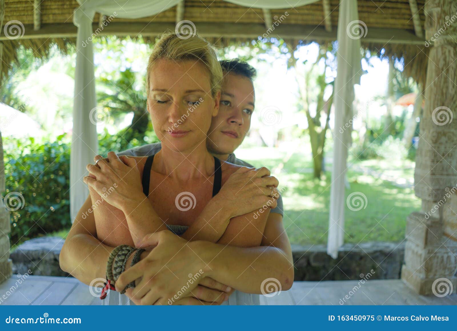 Young Beautiful And Happy American Tourist Woman Having Traditional