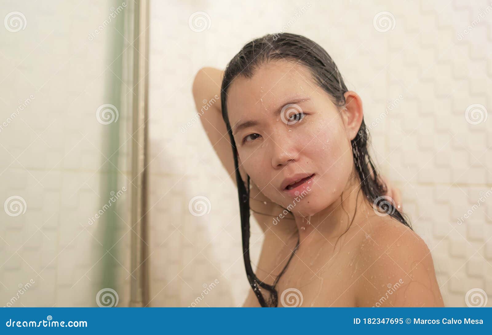 Talking to Asian girl Neneth in the bathroom