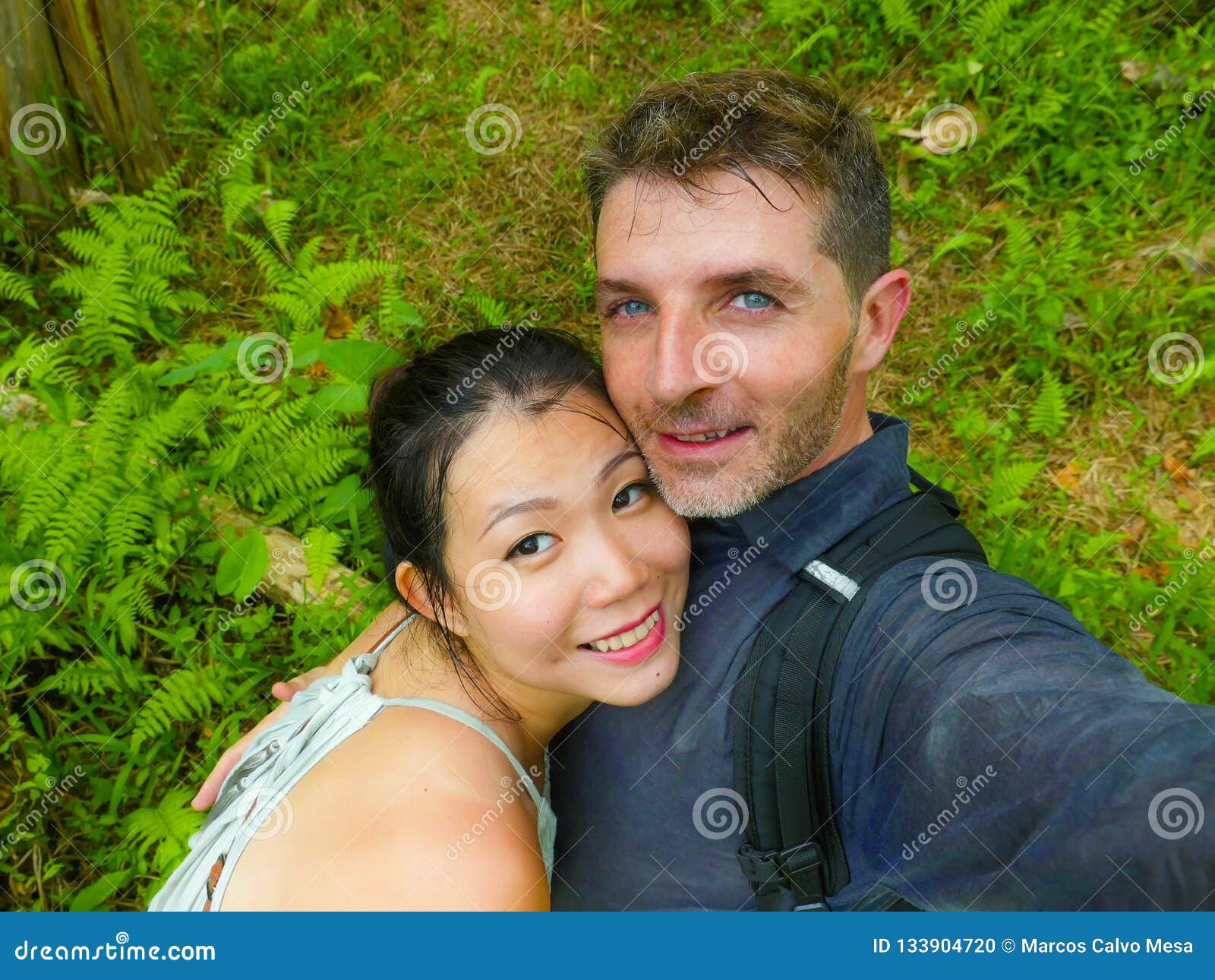 Young Beautiful And Happy Mixed Ethnicity Couple Beautiful Asian