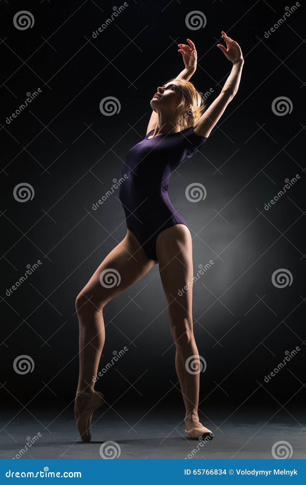 Young Beautiful Modern Style Dancer Posing on a Studio Background Stock