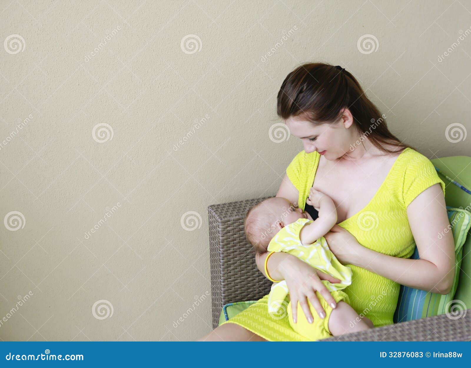 beautiful mother breastfeeding