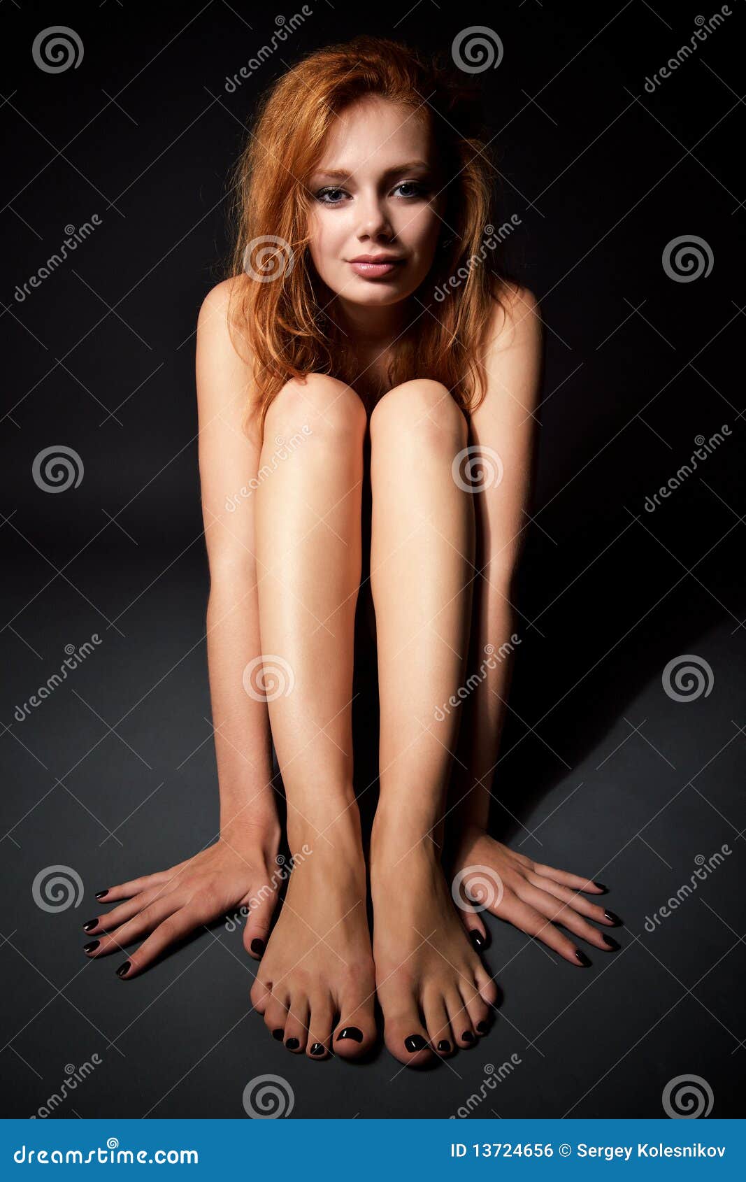 Beautiful Naked Girl Wine Figure Lying Stock Photo 