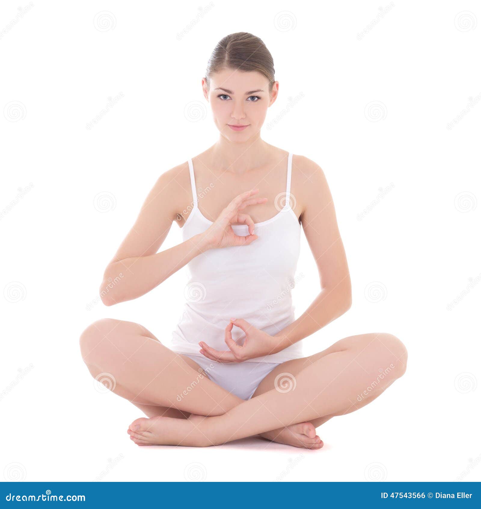 Young Girl Doing Exercises Underwear On Stock Photo 1028889199