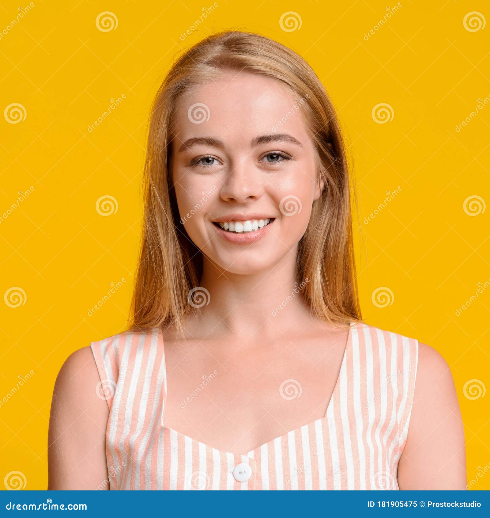 Blonde Teen Girl Smiling