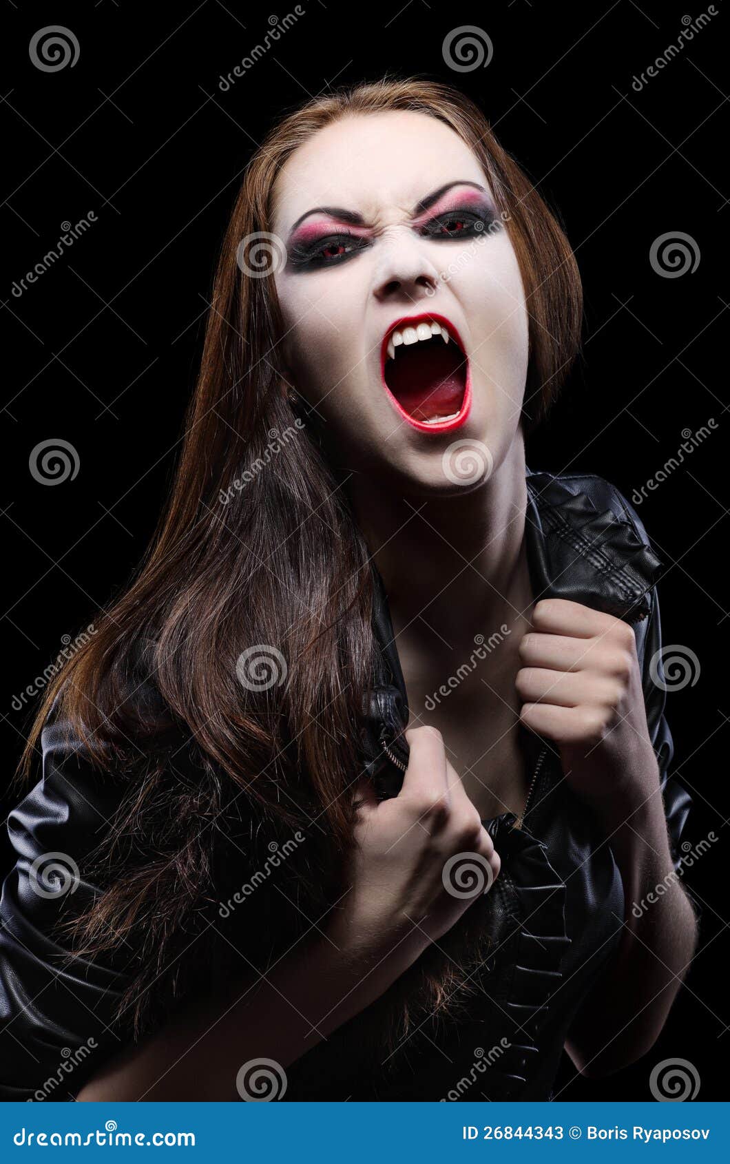 Young Beautiful Vampire Woman Stock Image - Image of anger, attractive ...