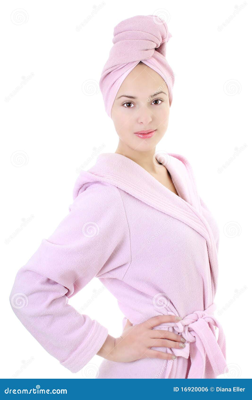 Young Beautiful Woman in Bathrobe after Bath Stock Photo Image of