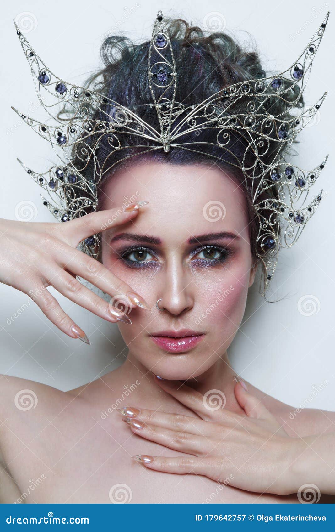 Frosty Makeup - Cool Elegance.Portrait, Close-up On The Face Of A Woman In  A Fancy Makeup. Stock Photo, Picture and Royalty Free Image. Image 38736774.