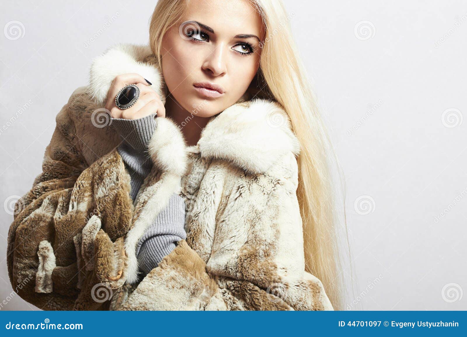 Young Beautiful Woman in Fur. Winter Style.pretty Girl Stock Image ...