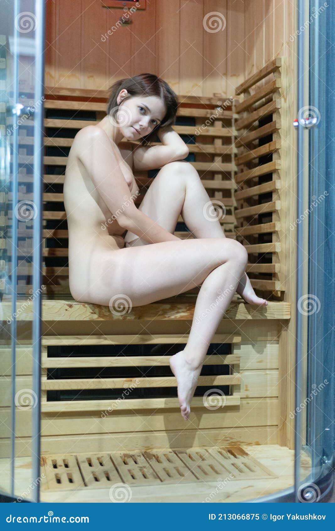 Nude women sauna