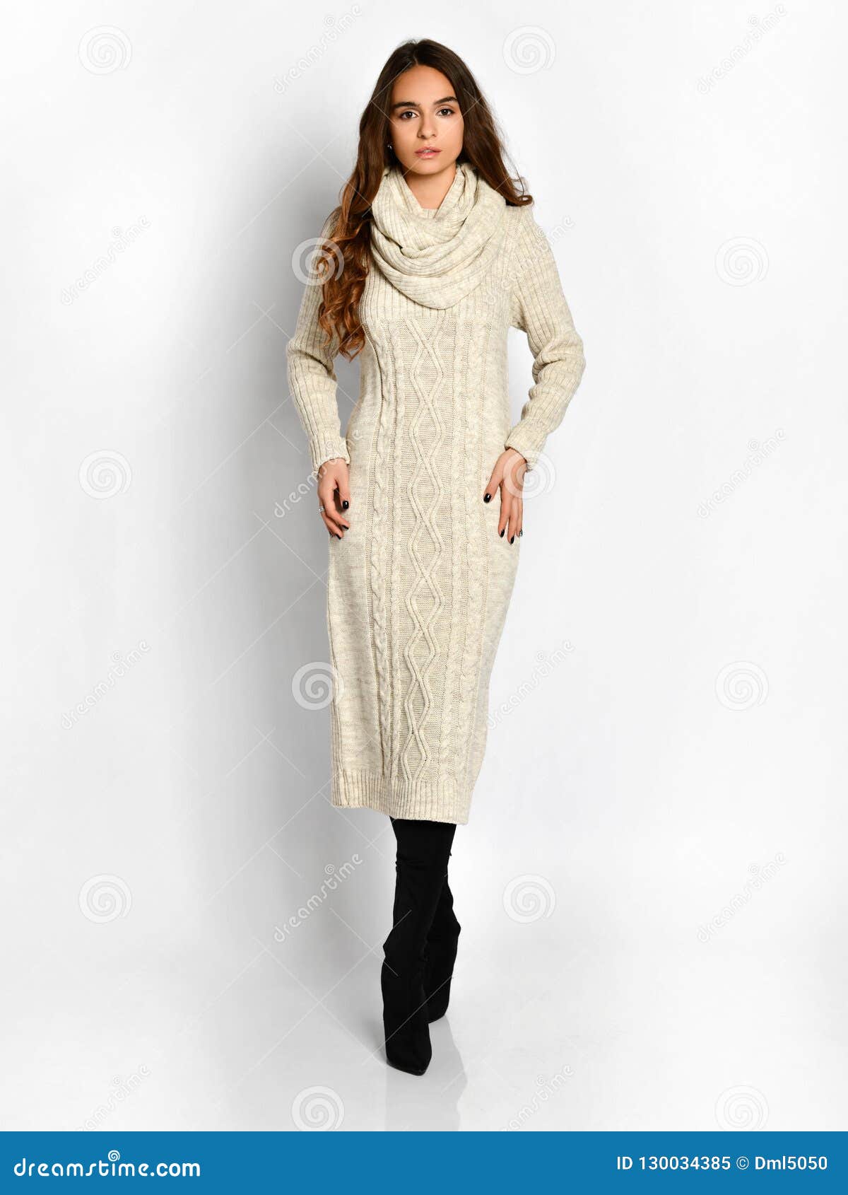 cream winter dress