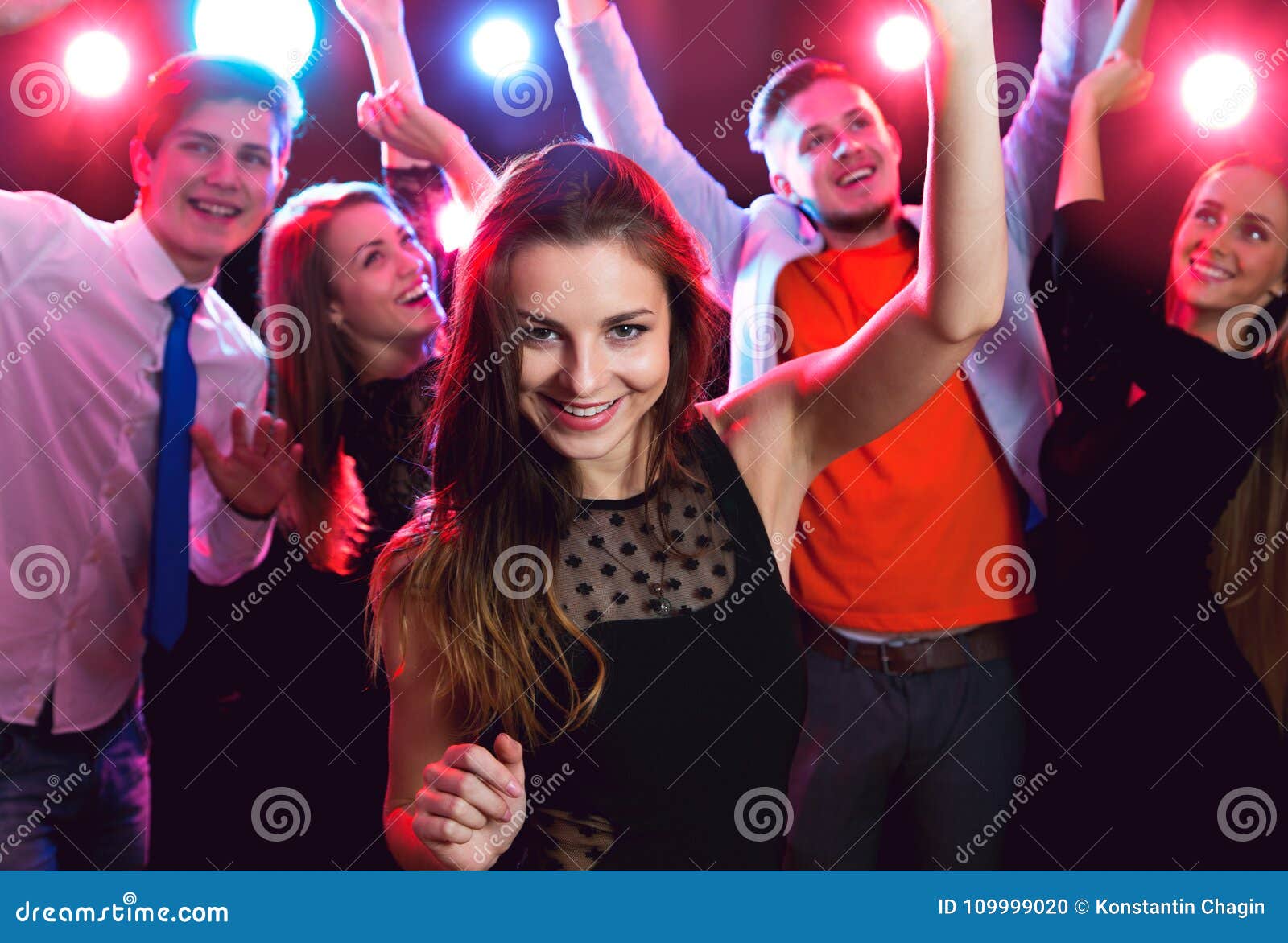 Young Beautiful Woman at a Party Stock Photo - Image of cheerful ...