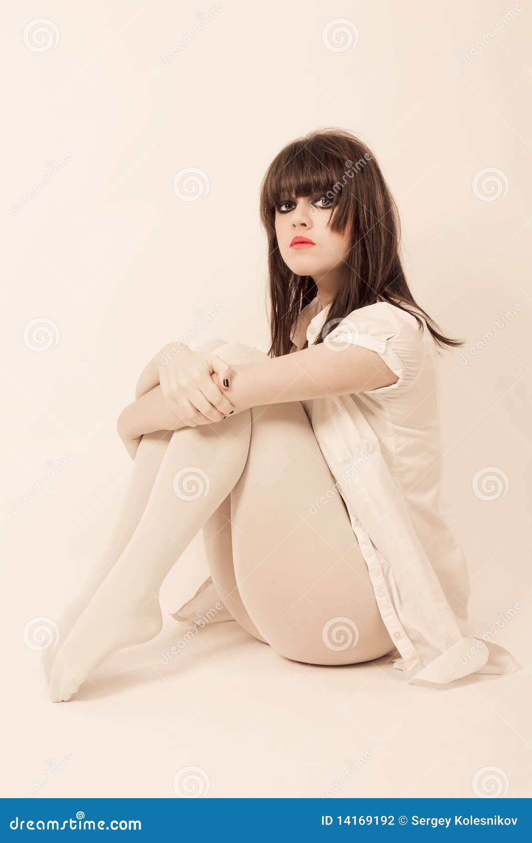 Young Beautiful Women in White Pantyhose Stock Photo - Image of