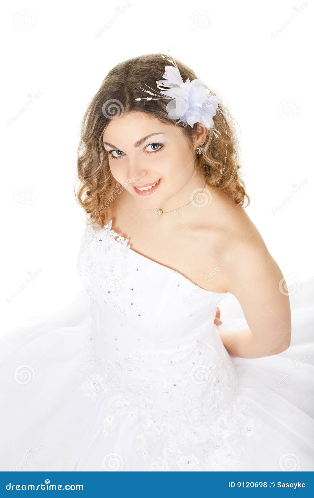 Young Beauty Bride in Wedding Dress Stock Photo - Image of dress, style ...