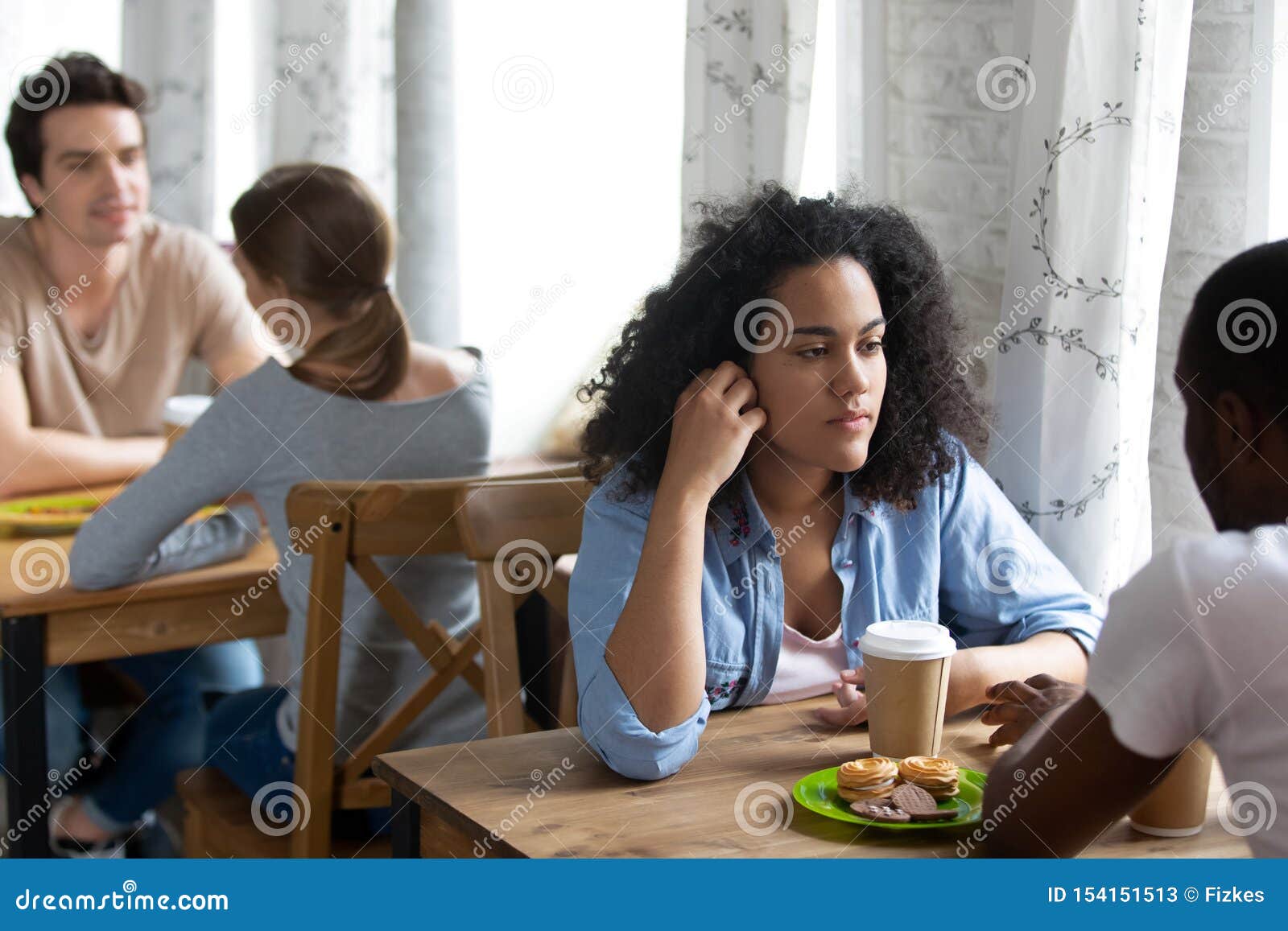 Young Biracial Woman Attending Speed Dating Event. Stock Image - Image ...