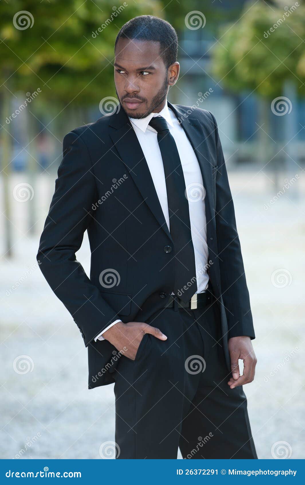 Young Black Man with His Hand in His Pocket Stock Image - Image of ...