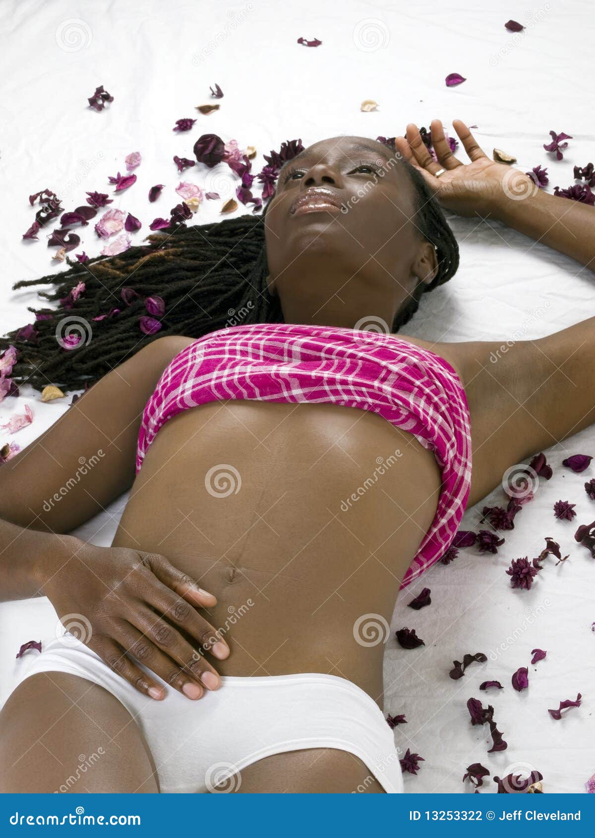 Young Black Woman in White Panties on Floor Stock Photo - Image of
