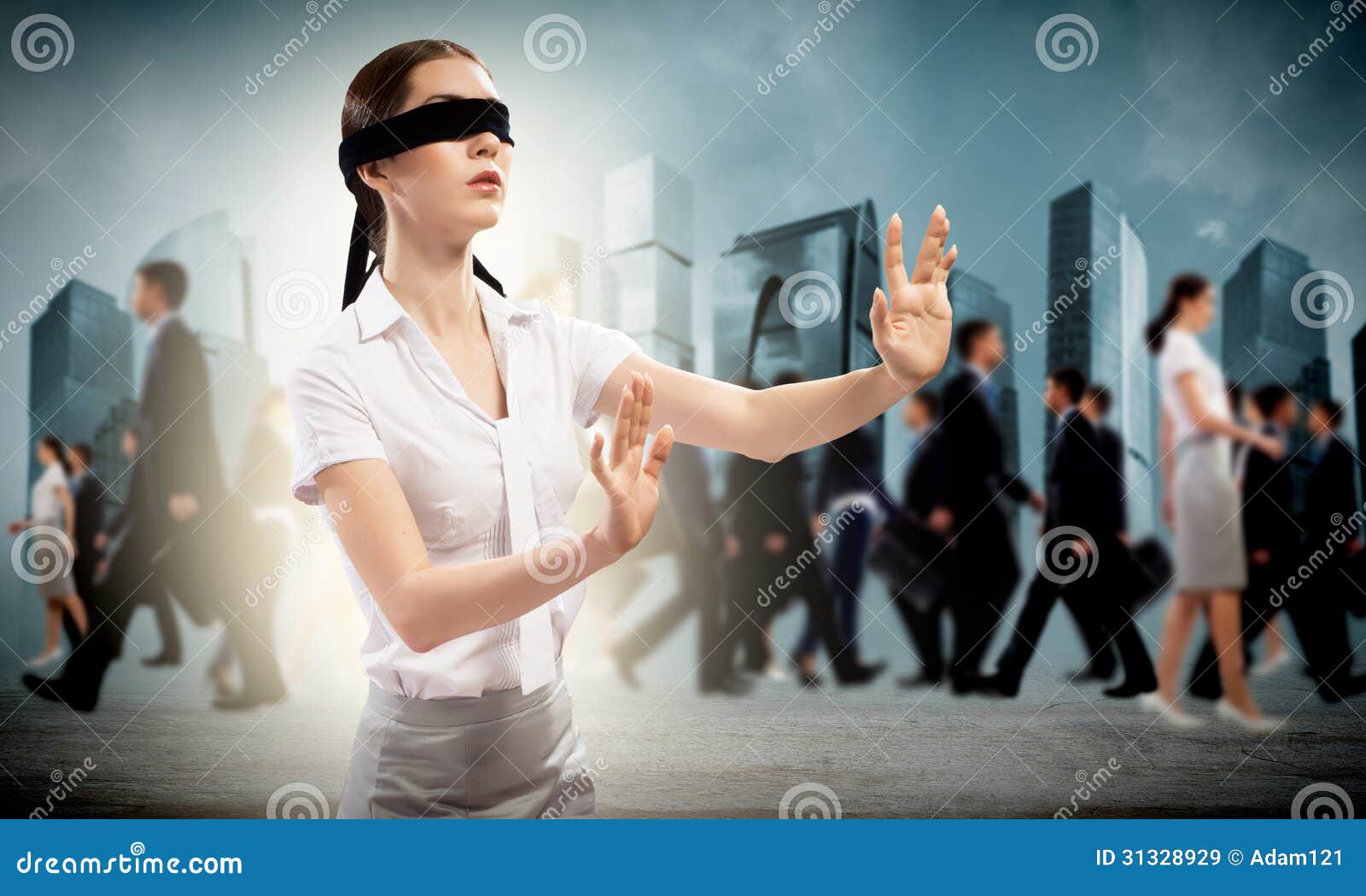 Young woman blindfolded Stock Photo by ©semisatch 66901649