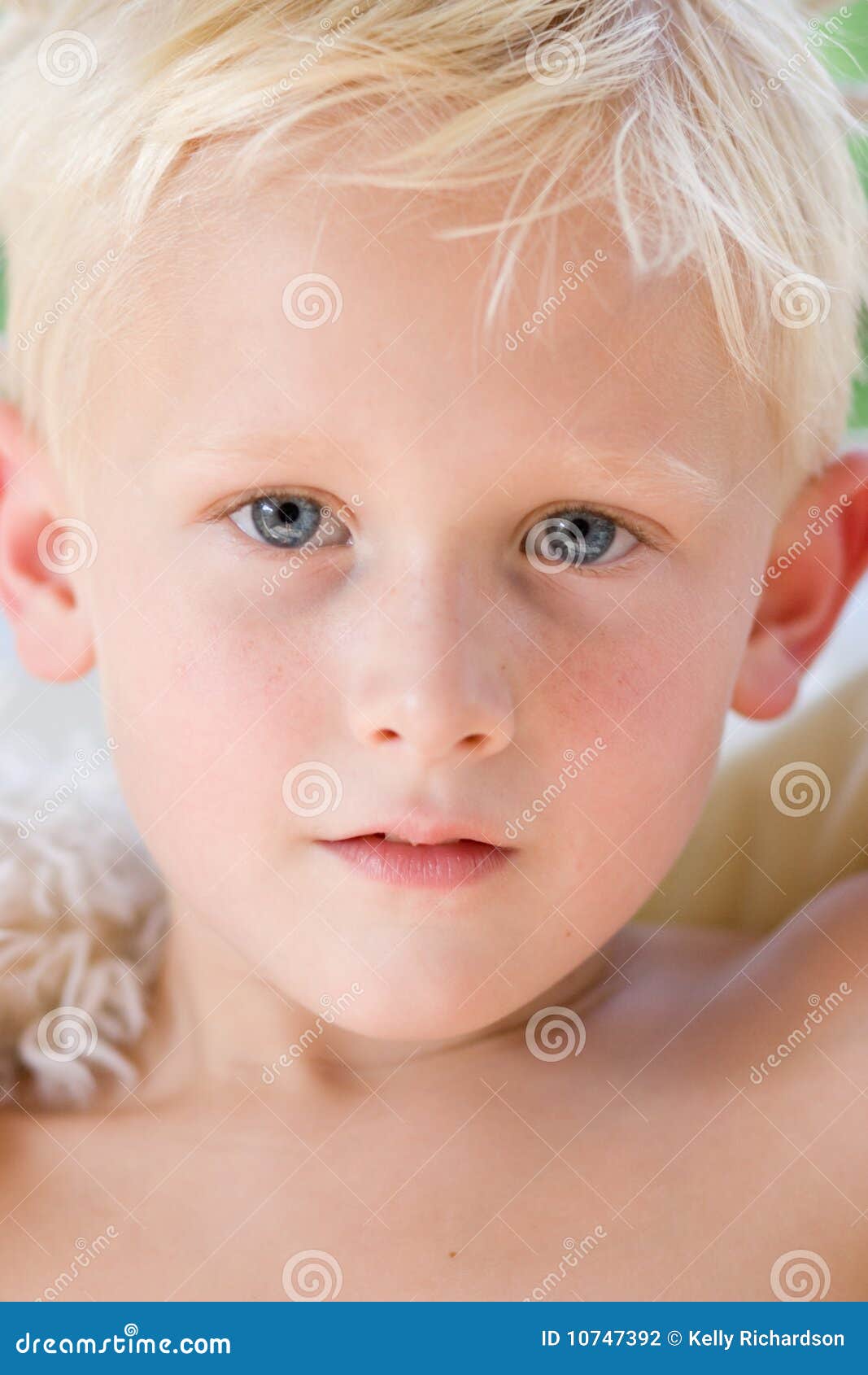 Young Blond Boy With Clear Blue Eyes That Sparkle Stock ...