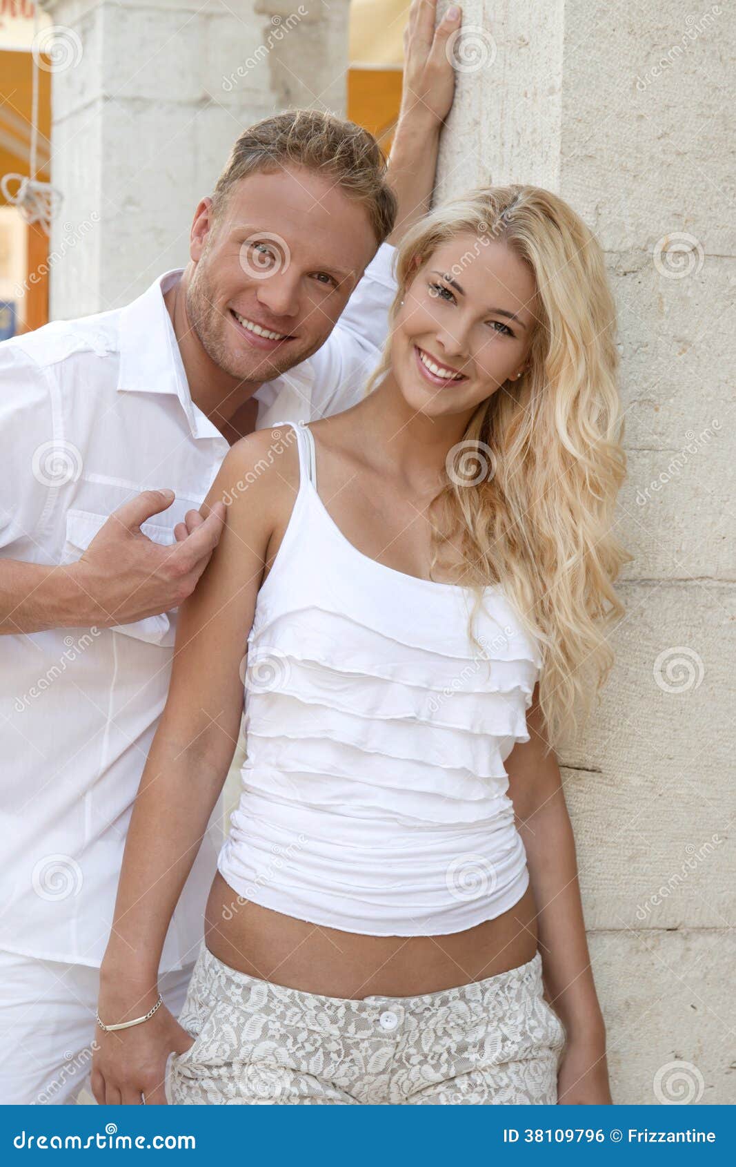 Young Couple Homemade Blonde