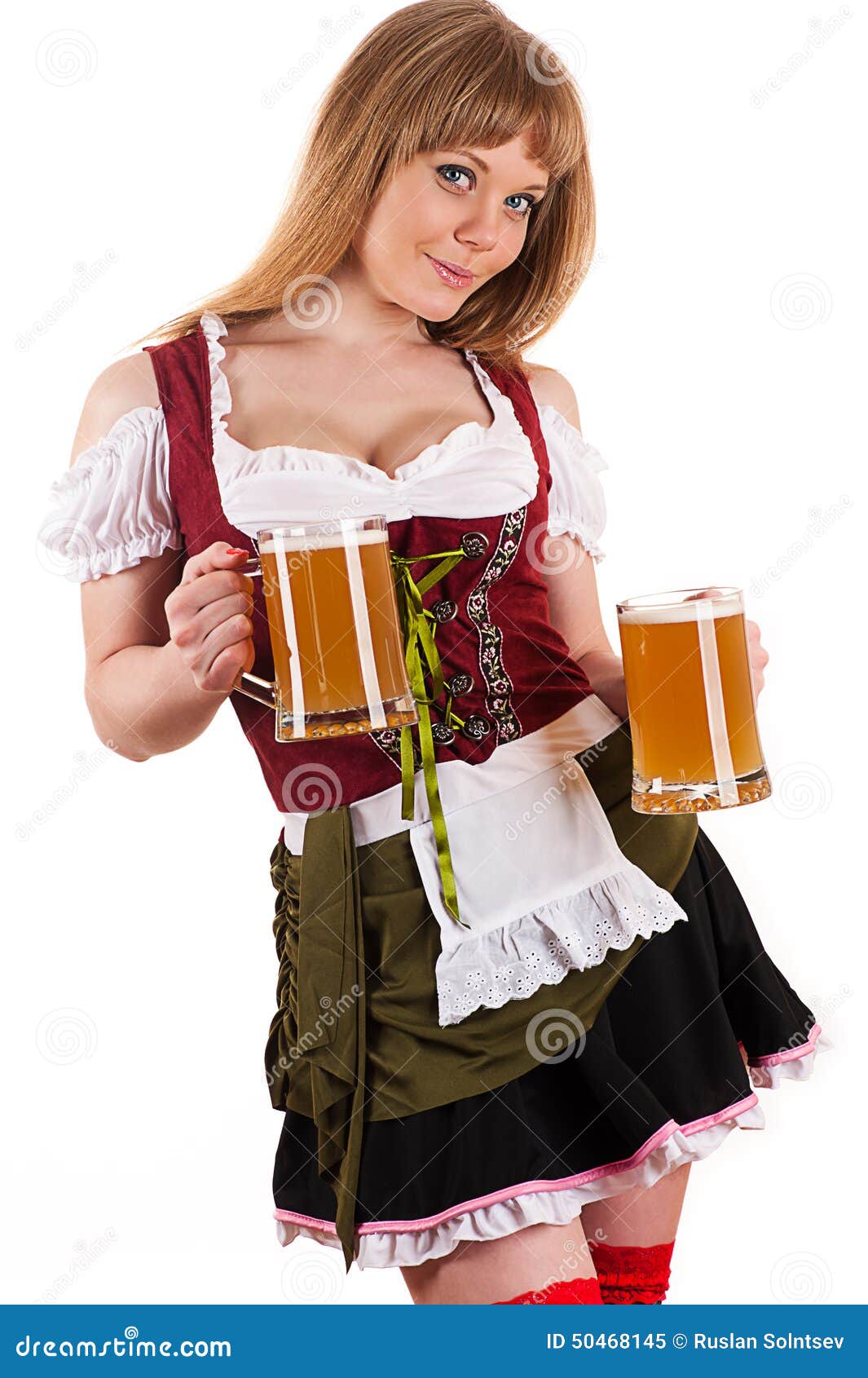 Young Blond Woman with Oktoberfest Beer Stock Image - Image of ...