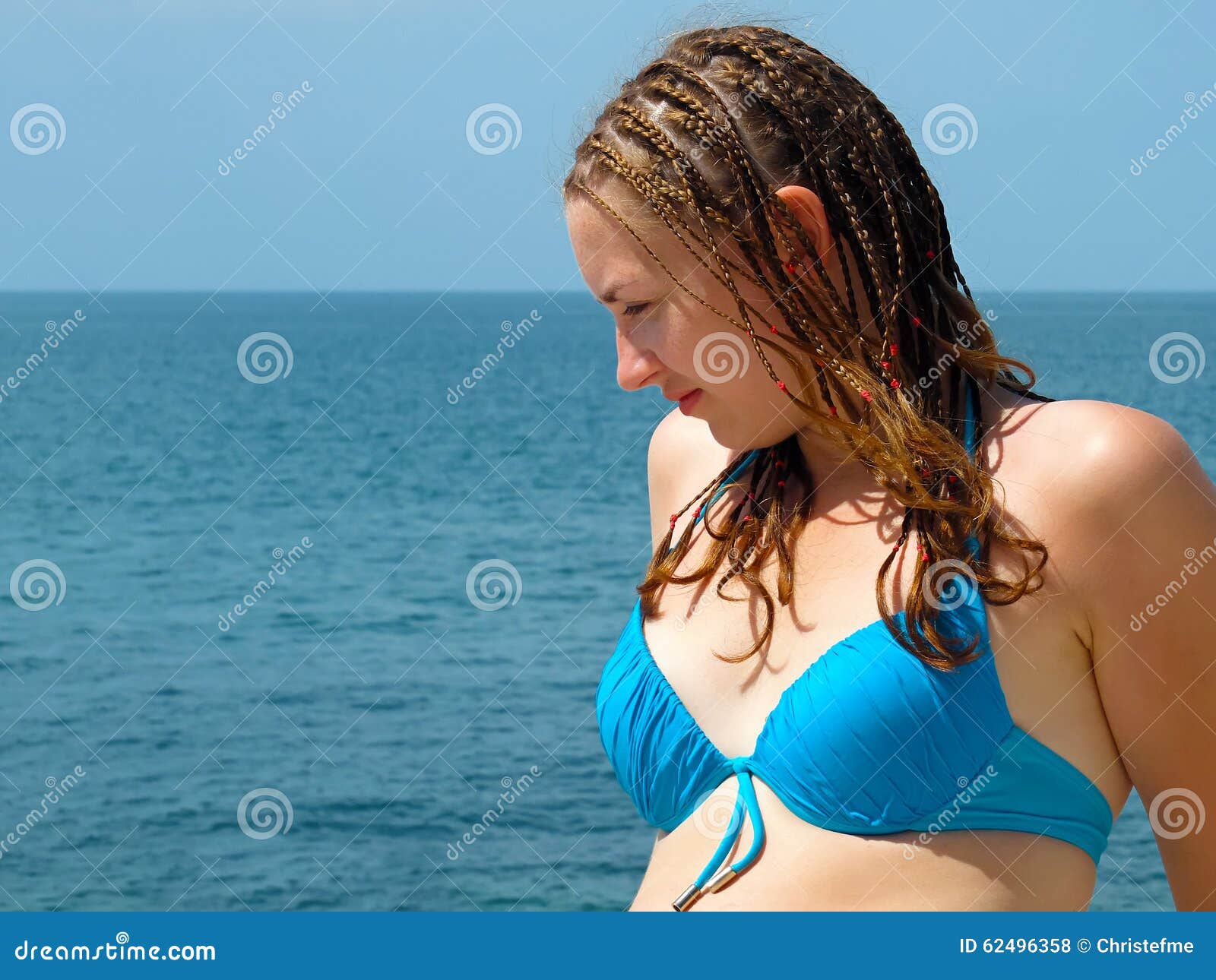Young Blond Woman Sitting with Head Down Stock Photo Image of people