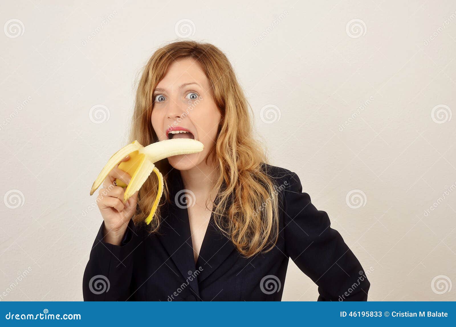 Woman Eating Banana Stock Image Image Of Attractive 46195833