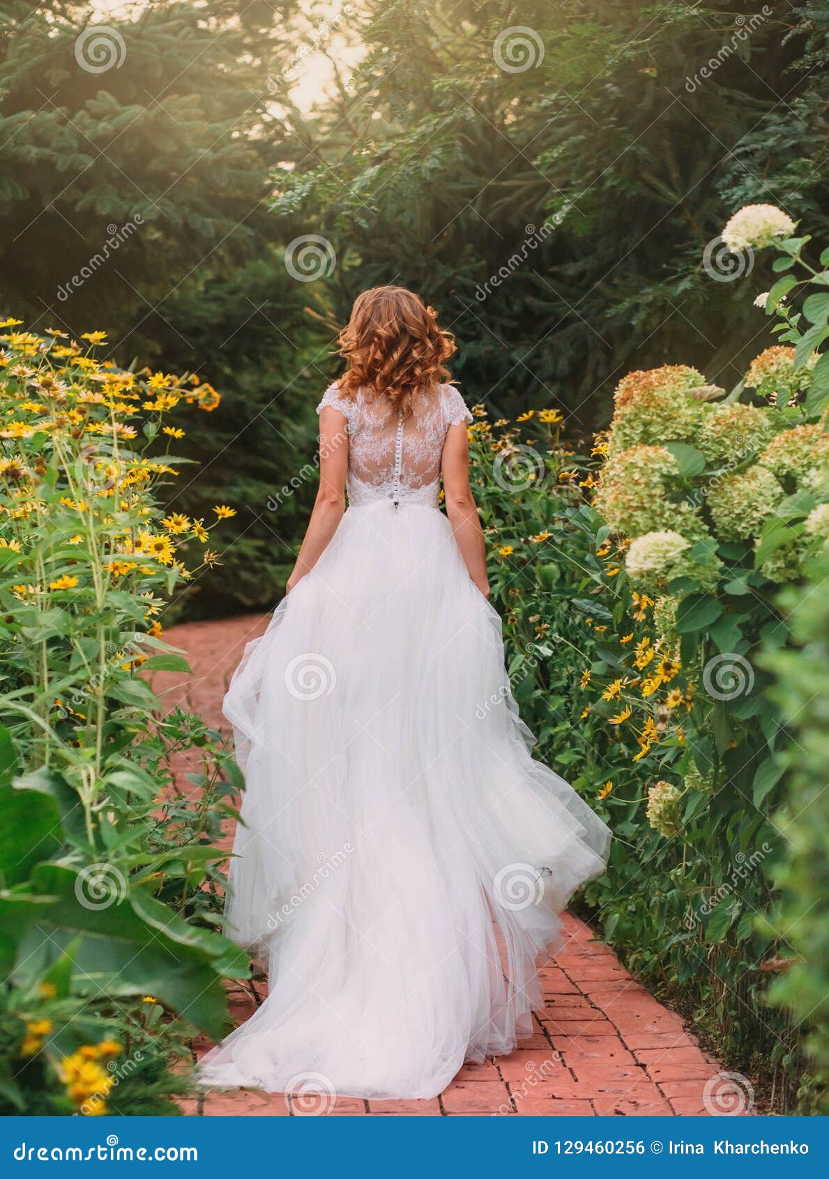 yellow and white wedding dress