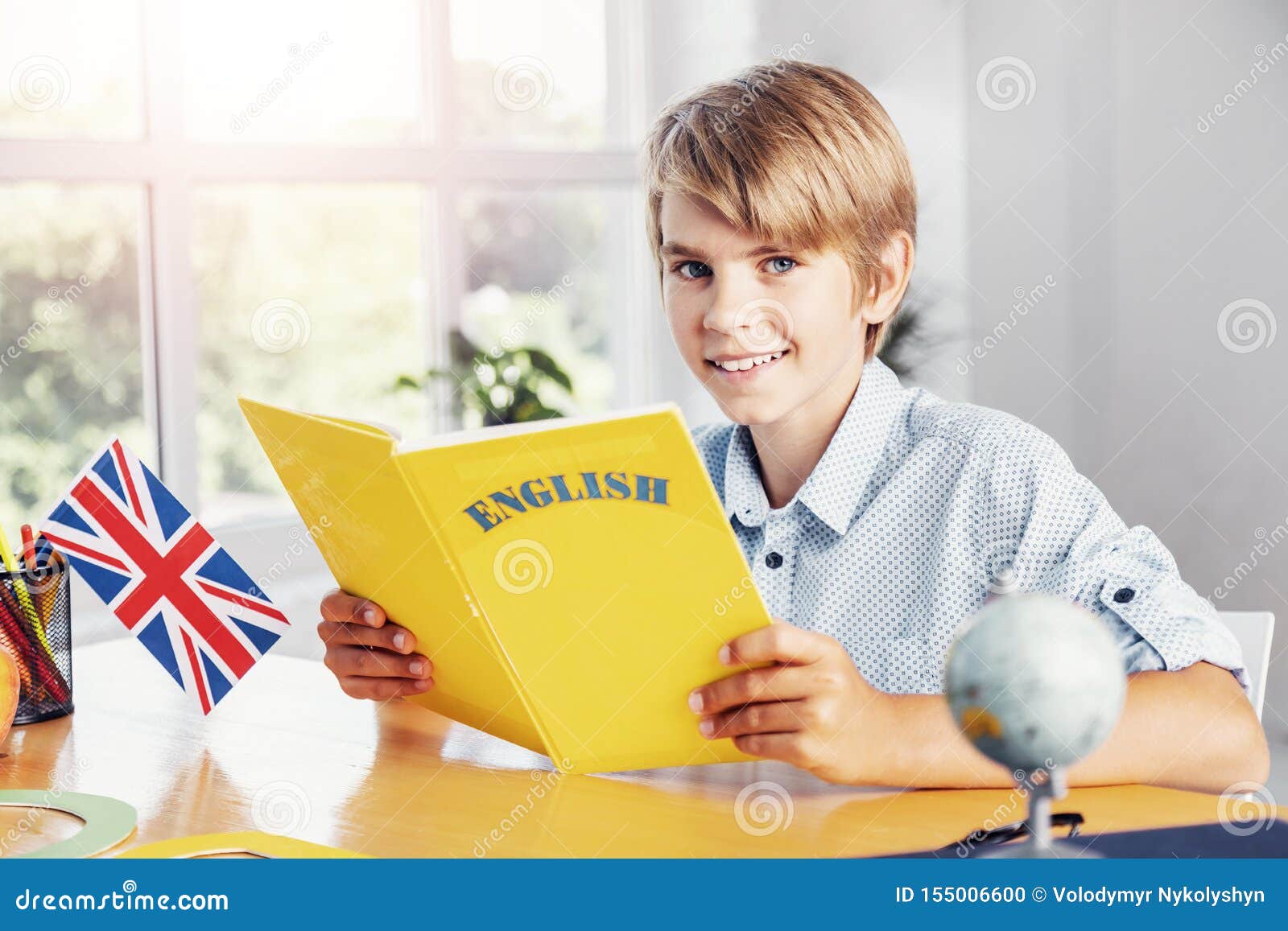 Boy Reading English Book Closeup Stock Photo - Image of school, smart