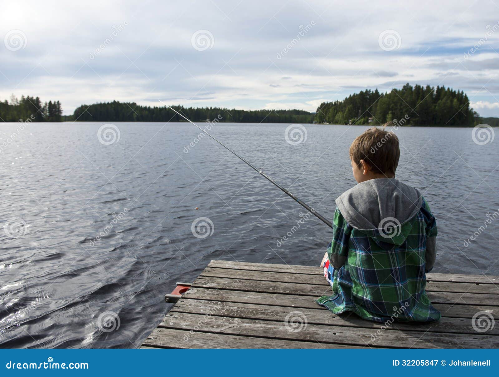young boy angling