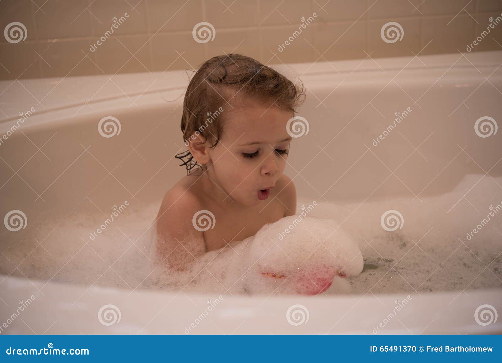 Young Boy In A Bubble Bath Stock Photo Image Of Soap 65491370